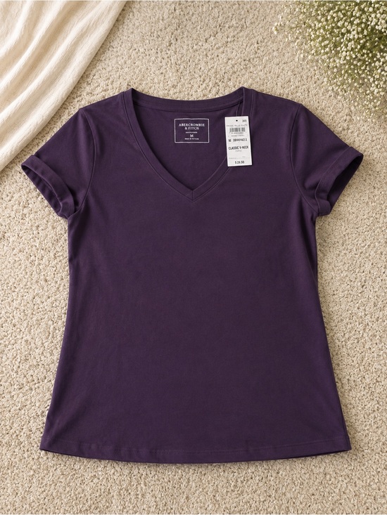 Charter Club Tops - Charter Club Purple V‑Neck Short Sleeve Tee